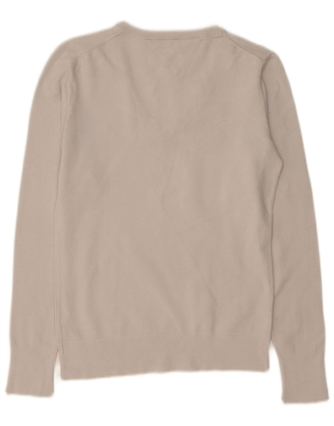 Maglione maglione con scollo a V da donna Tommy Hilfiger UK 10 piccolo cotone bianco sporco