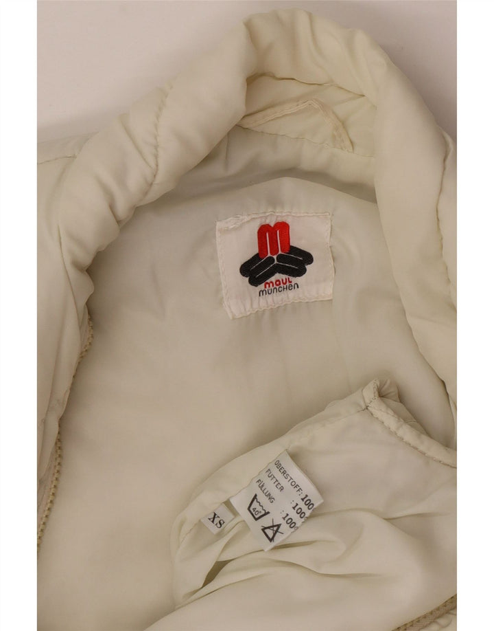 Gilet trapuntato oversize da donna Maul UK 6 XS in poliammide bianco sporco
