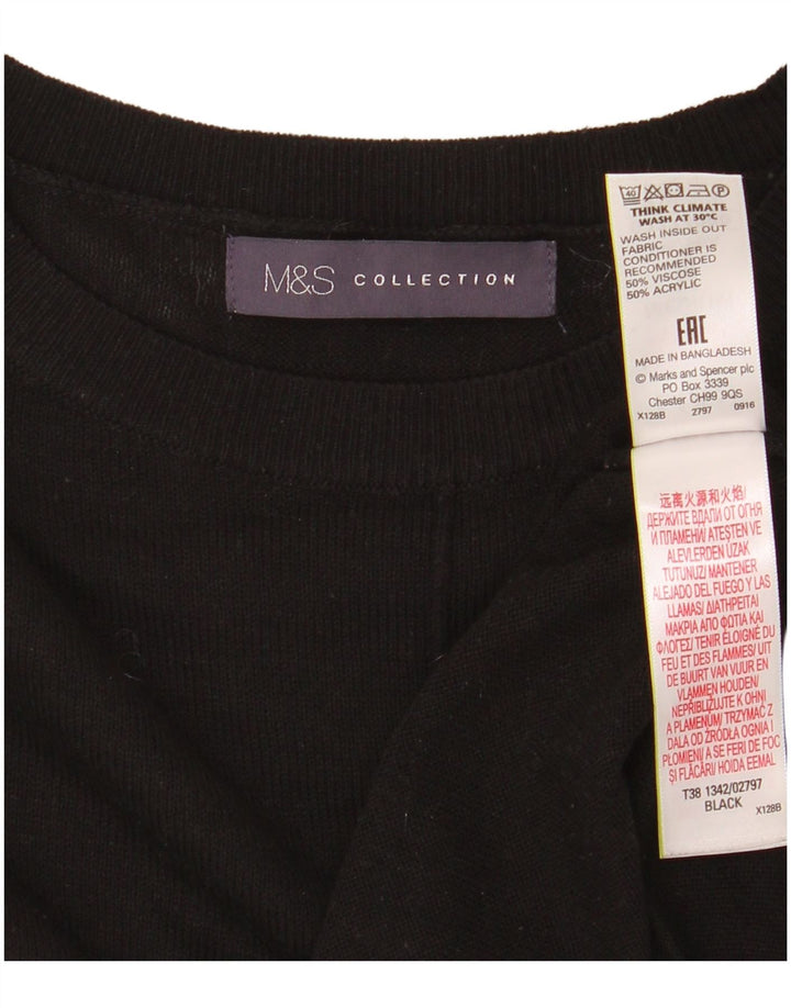 Maglione maglione girocollo da donna Marks & Spencer UK 14 medio nero