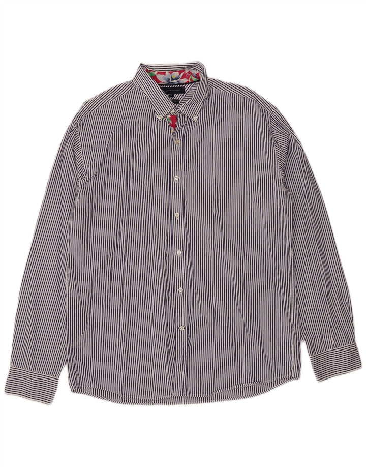 Camicia da uomo Tommy Hilfiger XL in cotone a righe blu