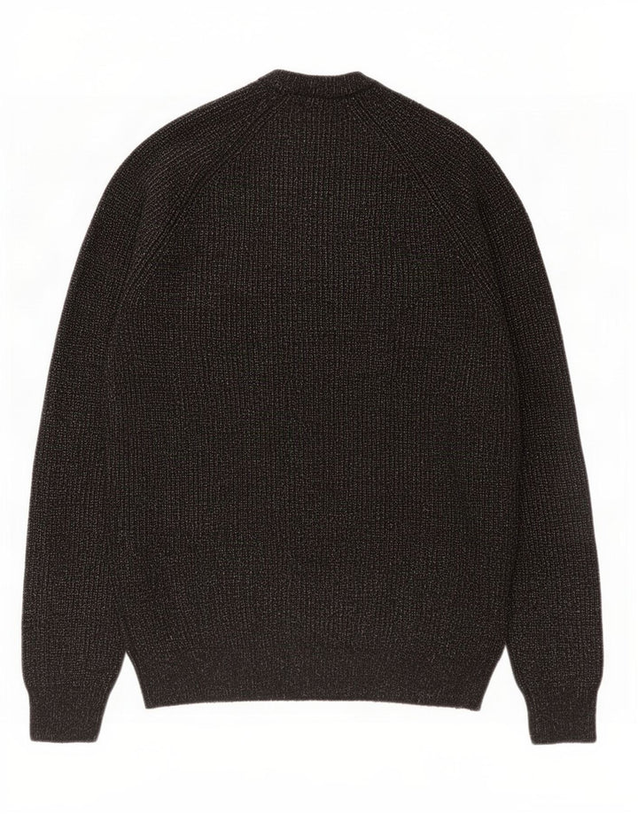 Maglione maglione girocollo da uomo Marks & Spencer medio nero screziato