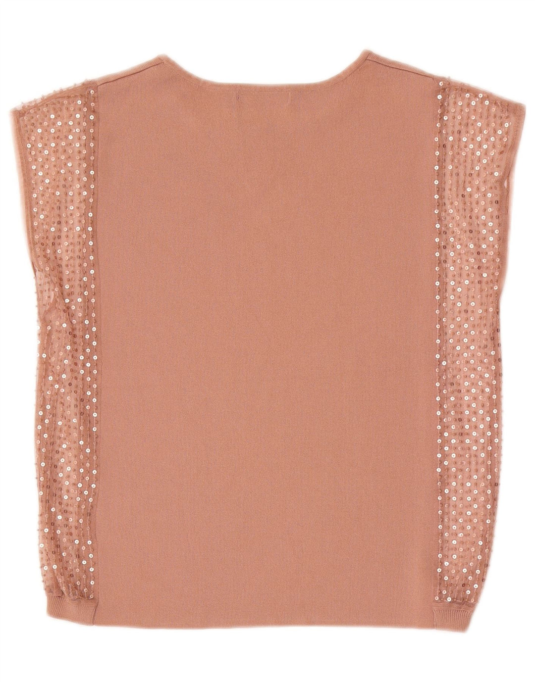 Top Blusa Donna Zara UK 14 Beige Medio