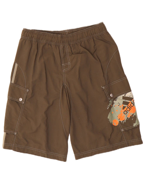 Pantaloncini cargo grafici da uomo ADIDAS medi W32 in nylon marrone