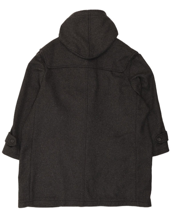 Montgomery con cappuccio vestibilità ampia da uomo vintage UK 50 4XL lana grigia