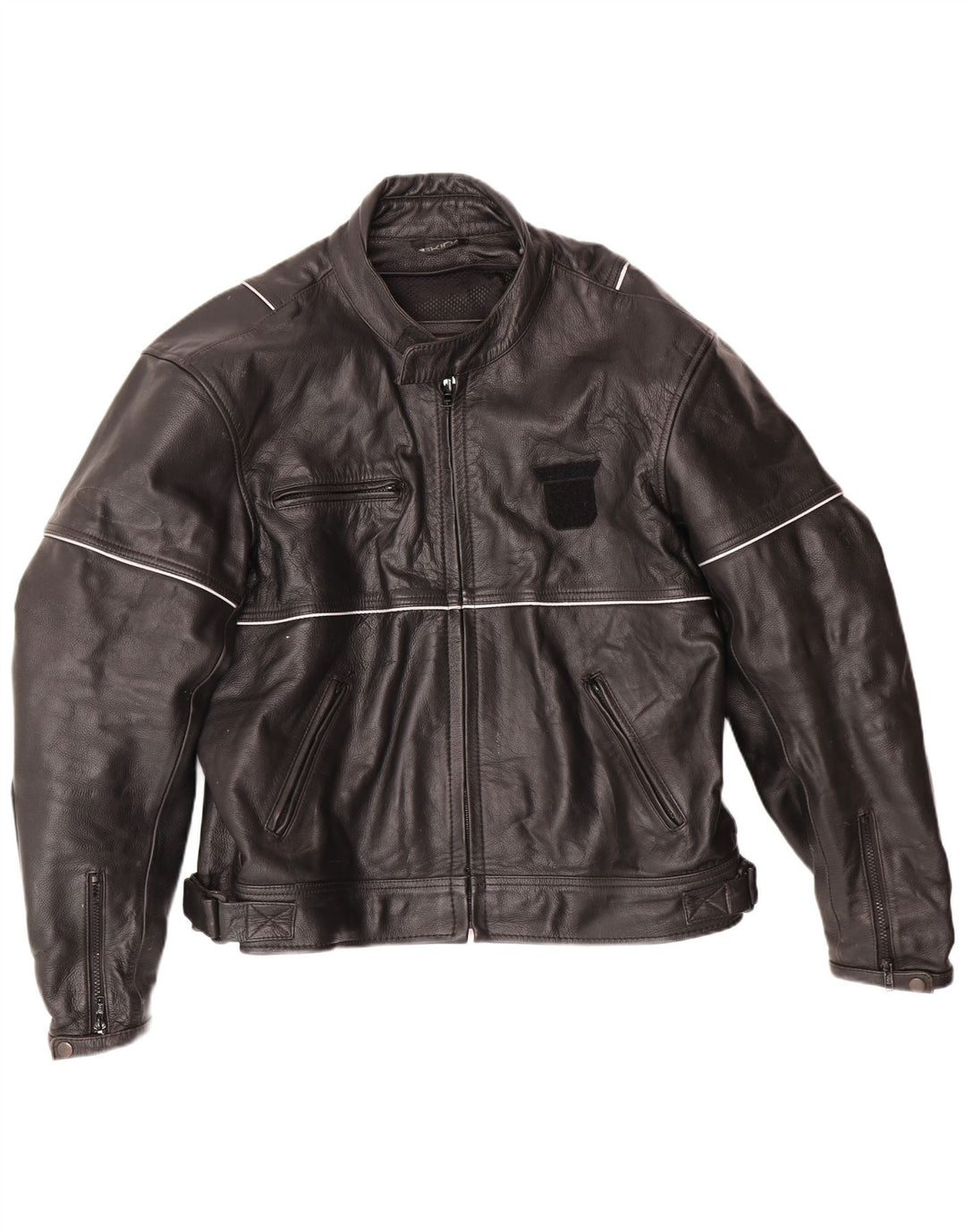 Giacca da pilota in pelle da uomo VINTAGE UK 46 3XL Pelle nera