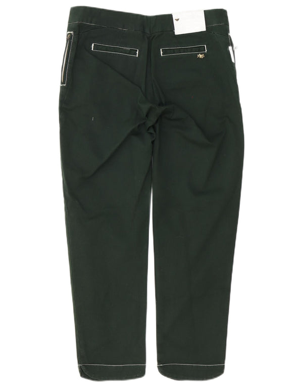 Pantaloni casual dritti da donna Armani W29 L27 cotone verde