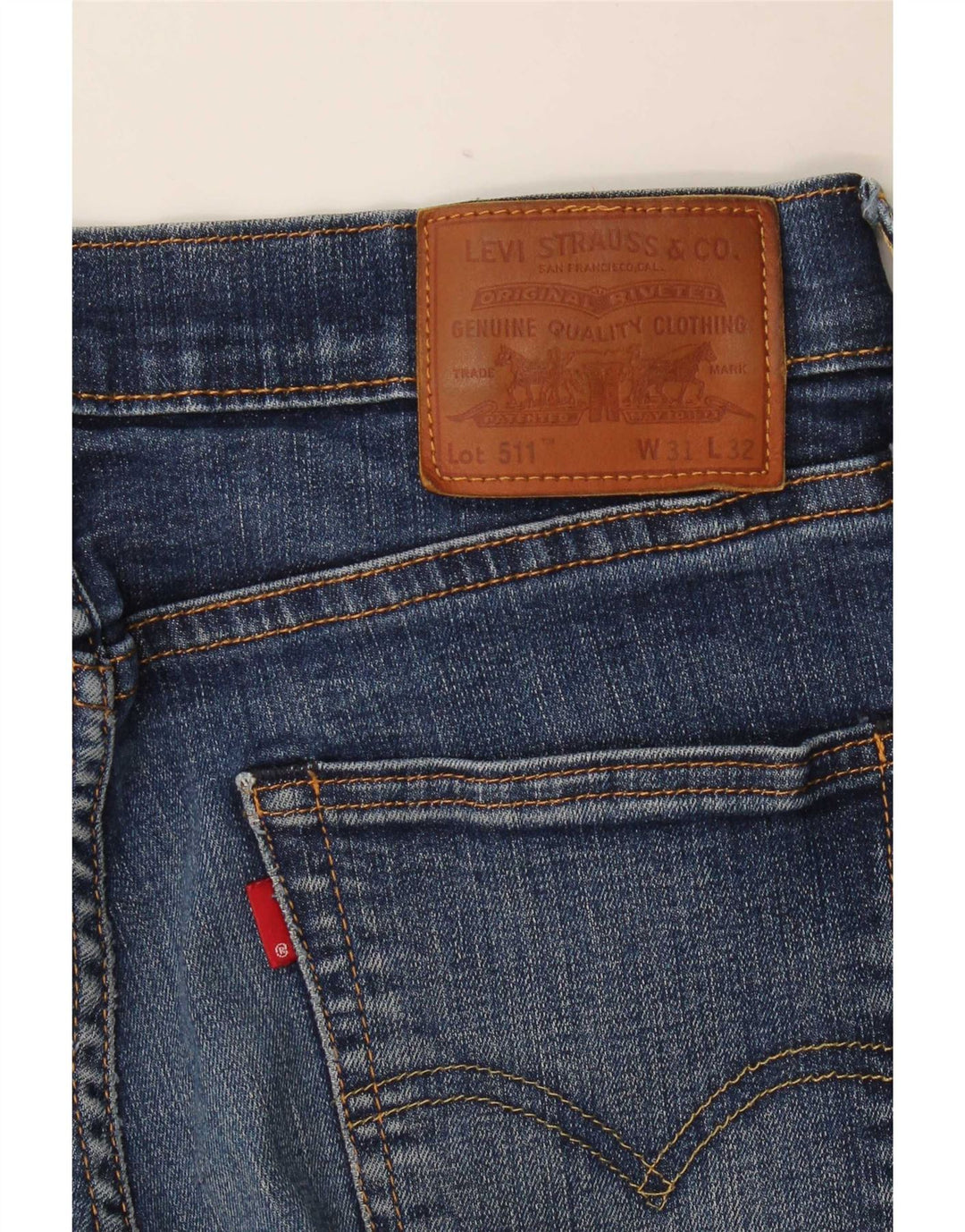 Levi's Uomo 511 Slim Jeans W31 L32 Cotone Blu