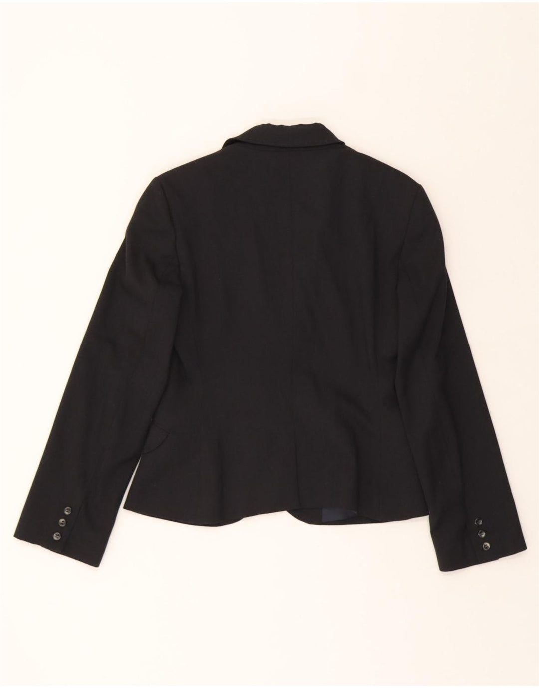 SISLEY Womens 3 Button Blazer Jacket IT 44 Medium Black Polyester Vintage Sisley and Second-Hand Sisley from Messina Hembry 