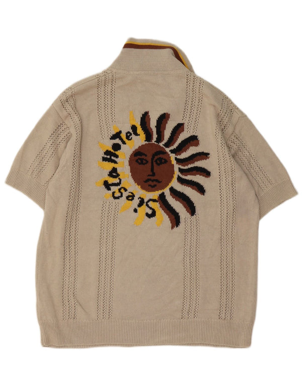 Zara Maglione da uomo con collo a polo grafico Inigo Studio Beige medio