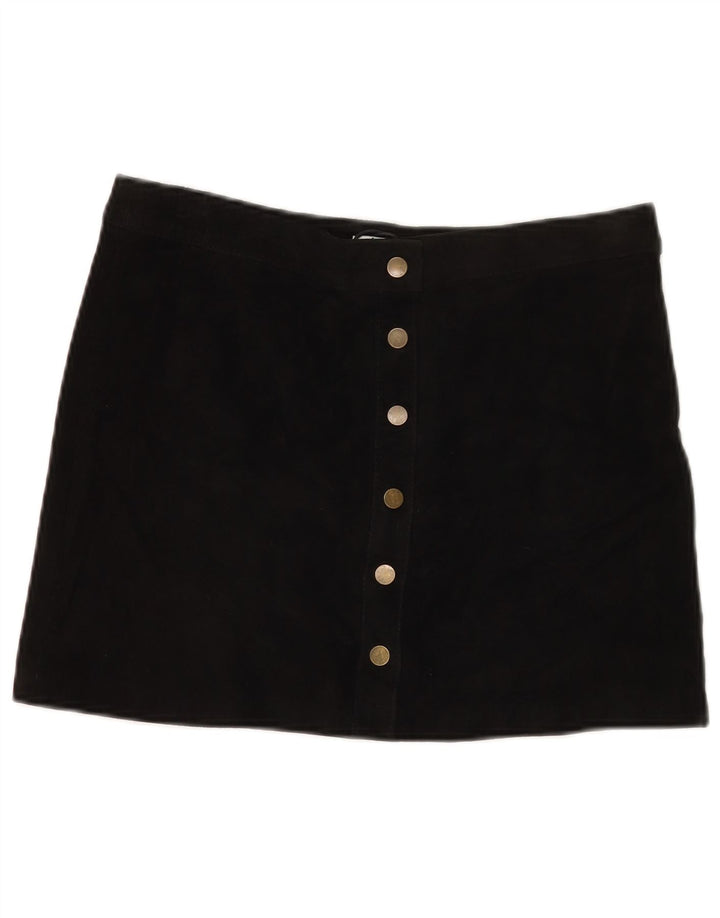Minigonna da donna in pelle scamosciata Pimkie IT 44 media W30 in pelle nera