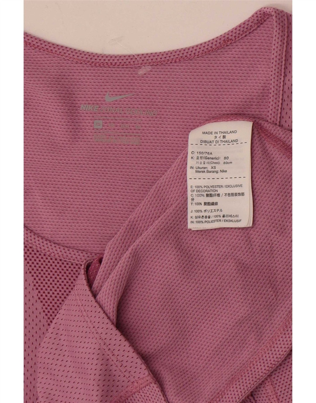 Top Nike da donna a manica lunga UK 6 XS rosa poliestere