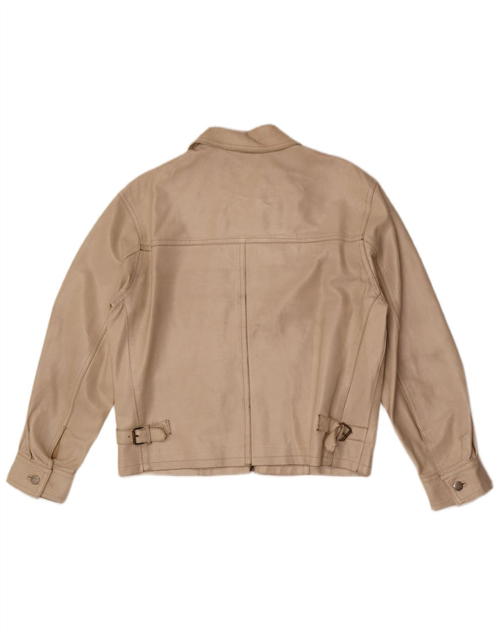 Giacca In Pelle Donna Pinko IT 42 Beige Medio