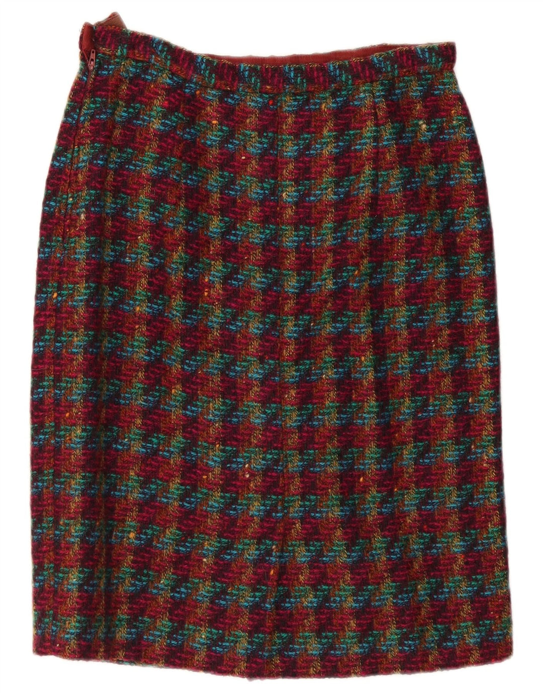 Gonna a tubino vintage da donna W30 a quadri multicolore medio
