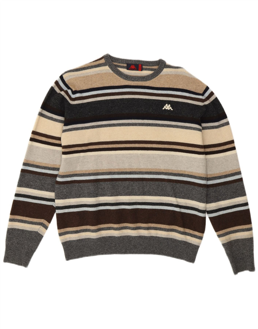 Maglione maglione girocollo da donna KAPPA UK 16 grandi righe multicolori