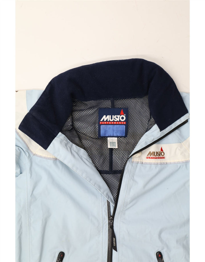 MUSTO Boys Windbreaker Jacket 12-13 Years Large  Blue Colourblock Nylon Vintage Musto and Second-Hand Musto from Messina Hembry 