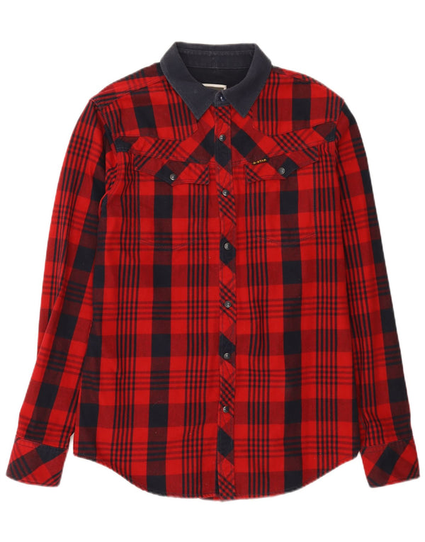 Camicia in flanella da uomo G-Star, cotone a quadri rossi grandi