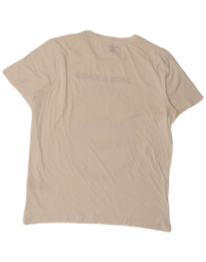 T-shirt grafica da uomo con vestibilità regolare Jack & Jones, cotone bianco medio