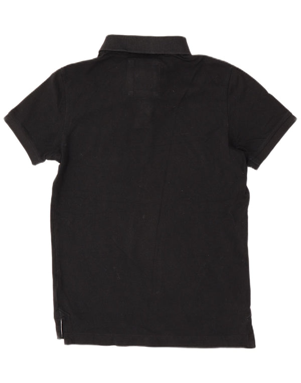 Polo da rugby da uomo Superdry in cotone nero medio