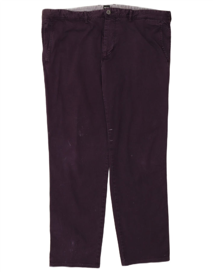 Pantaloni chino dritti HUGO BOSS da uomo vestibilità regolare W38 L30 viola