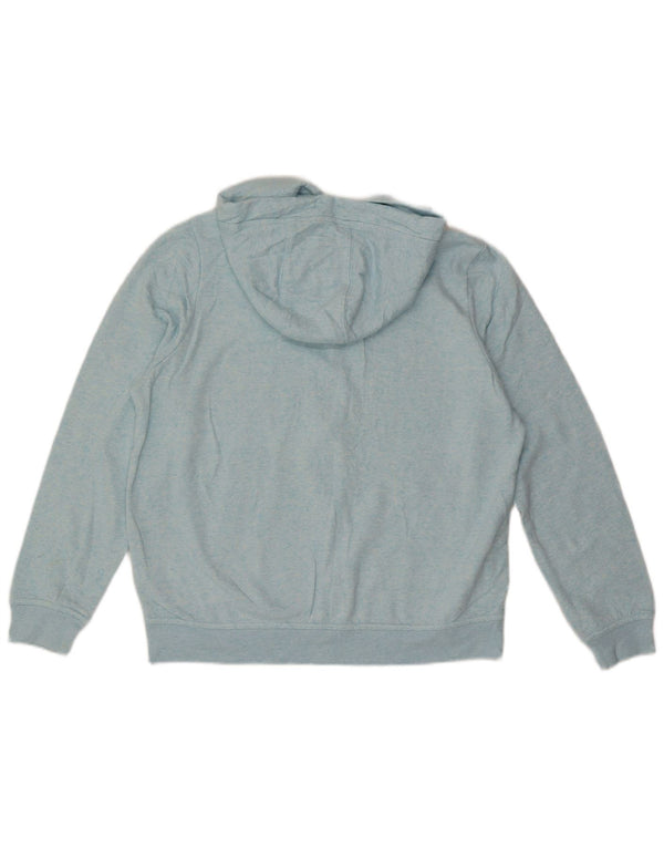 Felpa con cappuccio e zip da donna Nike UK 16 grande cotone chiazzato blu
