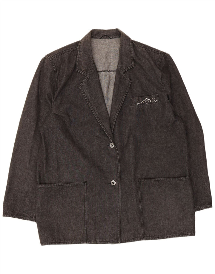 Giacca blazer oversize da donna a 2 bottoni Marina Rinaldi taglia 21 media nera