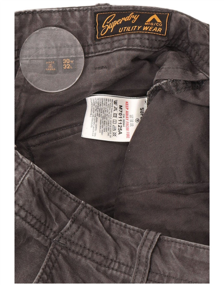 Pantaloni cargo dritti da uomo Superdry W30 L32 in cotone grigio
