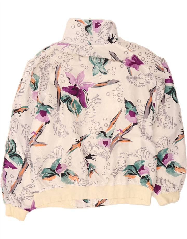 VINTAGE Womens Tracksuit Top Jacket IT 50/52 2XL White Floral Vintage Vintage and Second-Hand Vintage from Messina Hembry 
