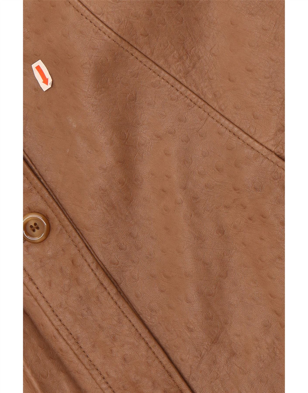 Cappotto oversize in pelle vintage da donna EU 40 in pelle beige medio