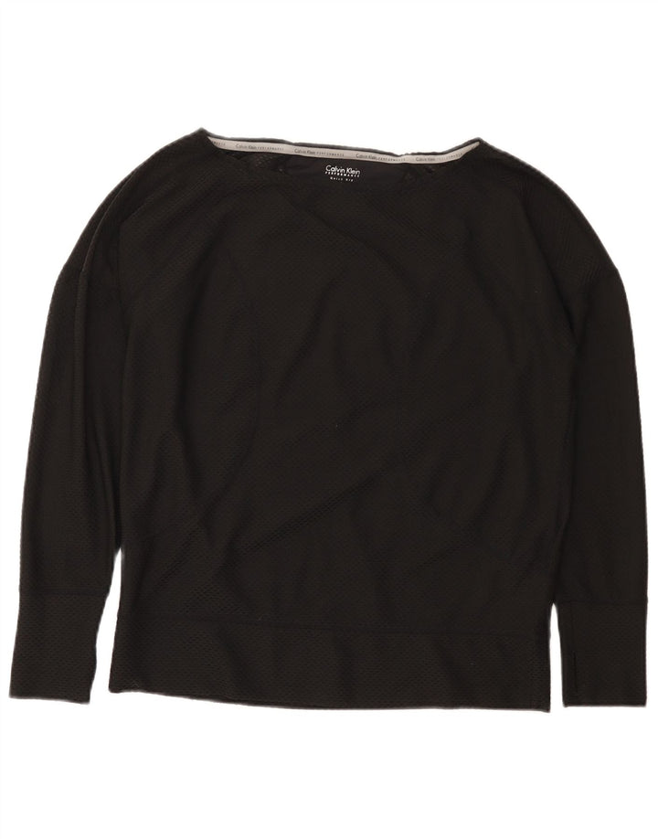 Top oversize da donna Calvin Klein a maniche lunghe UK 10 piccolo nero