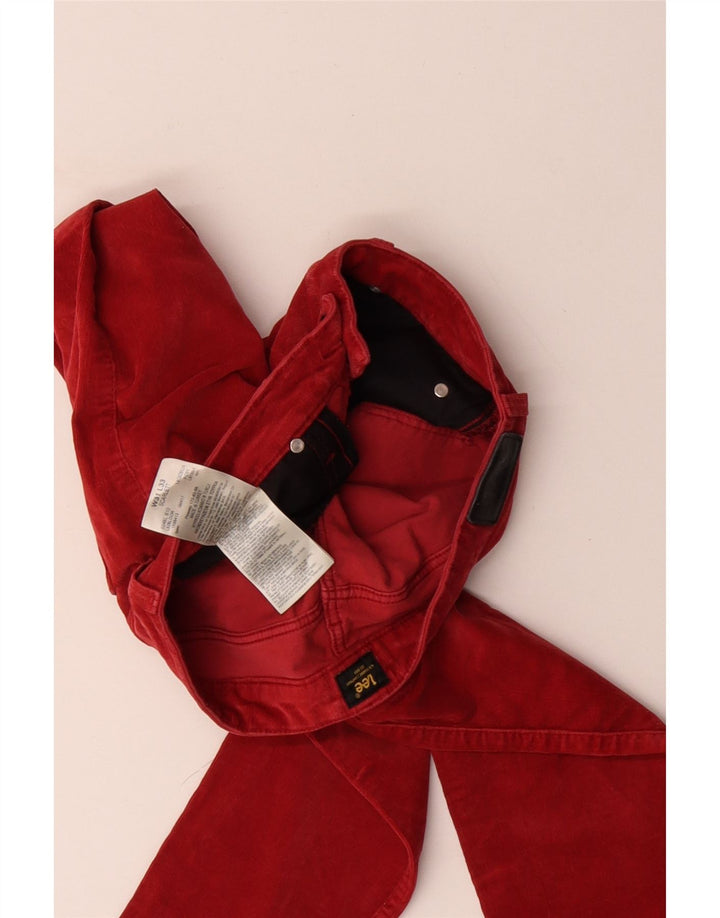 Pantaloni skinny da donna in velluto a coste Scarlett LEE W31 L33 in cotone rosso