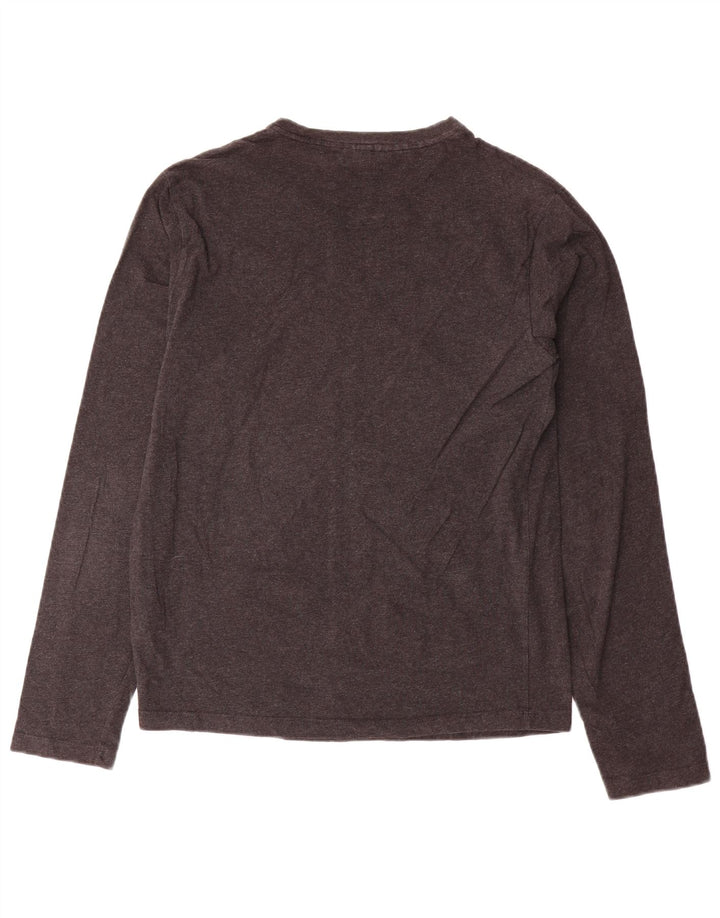 Top Trussardi Jeans Donna Manica Lunga UK 12 Cotone Grigio Medio