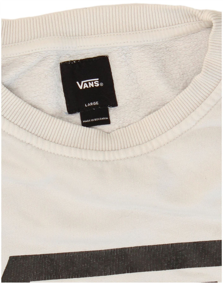 Felpa grafica da uomo VANS maglione grande grigio