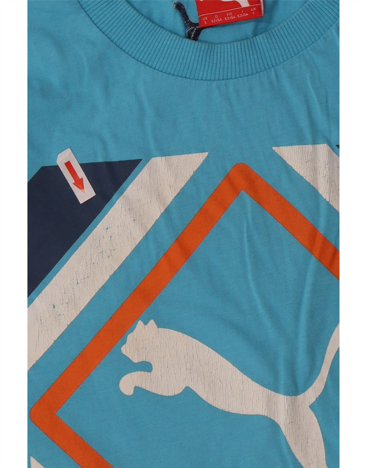 T-shirt grafica da uomo Puma grande blu