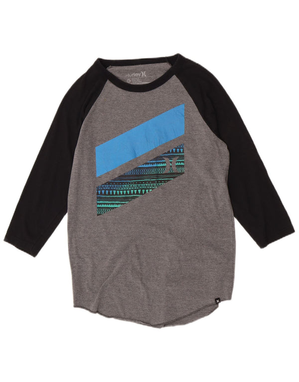 Top Hurley da bambino con grafica Premium Fit a maniche lunghe 15-16 anni Grigio medio