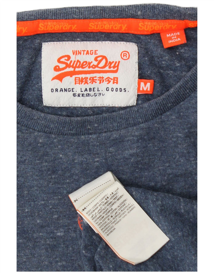T-shirt da uomo SUPERDRY Top in cotone chiazzato blu navy medio
