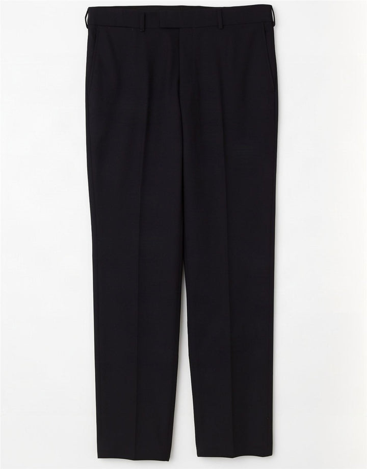 Pantaloni casual dritti da uomo Jaeger W36 L33 lana blu navy