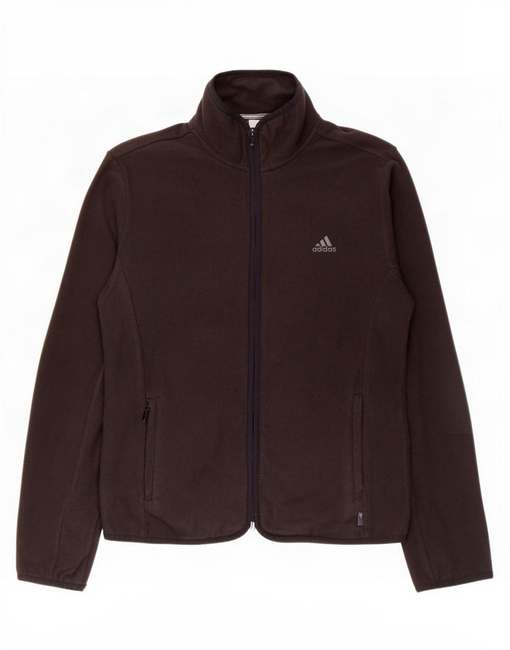 Giacca in pile da donna Adidas UK 14 poliestere nero medio