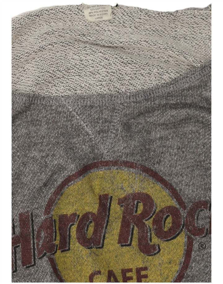 Felpa da donna con spalle scoperte Hard Rock Cafe, maglione, UK 16, grande, grigio