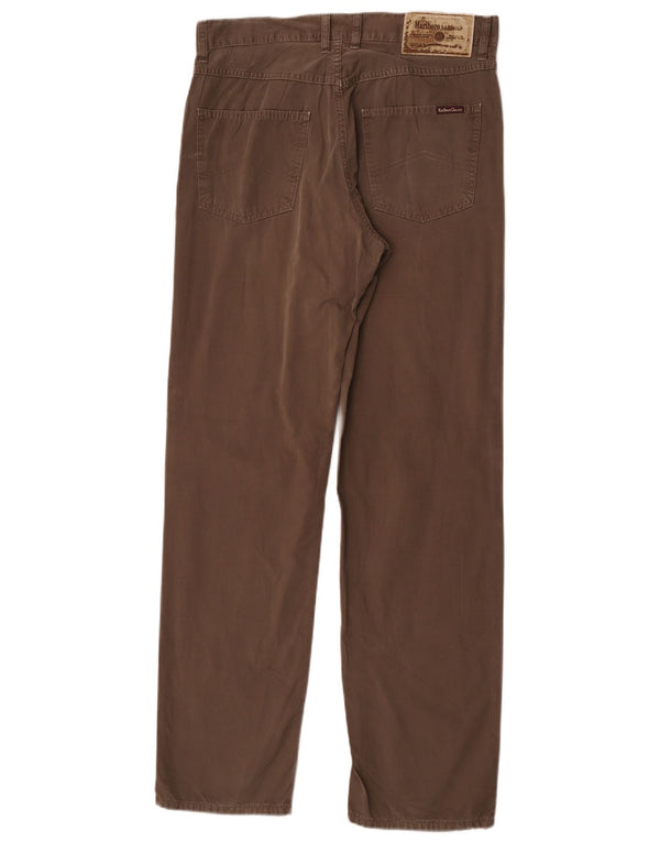 Pantaloni casual dritti da uomo Marlboro Classics W34 L34 Marrone