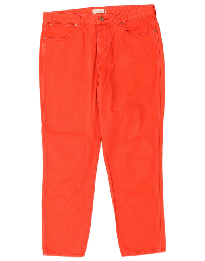WRANGLER Mens Straight Cropped Jeans W31 L28 Red Cotton