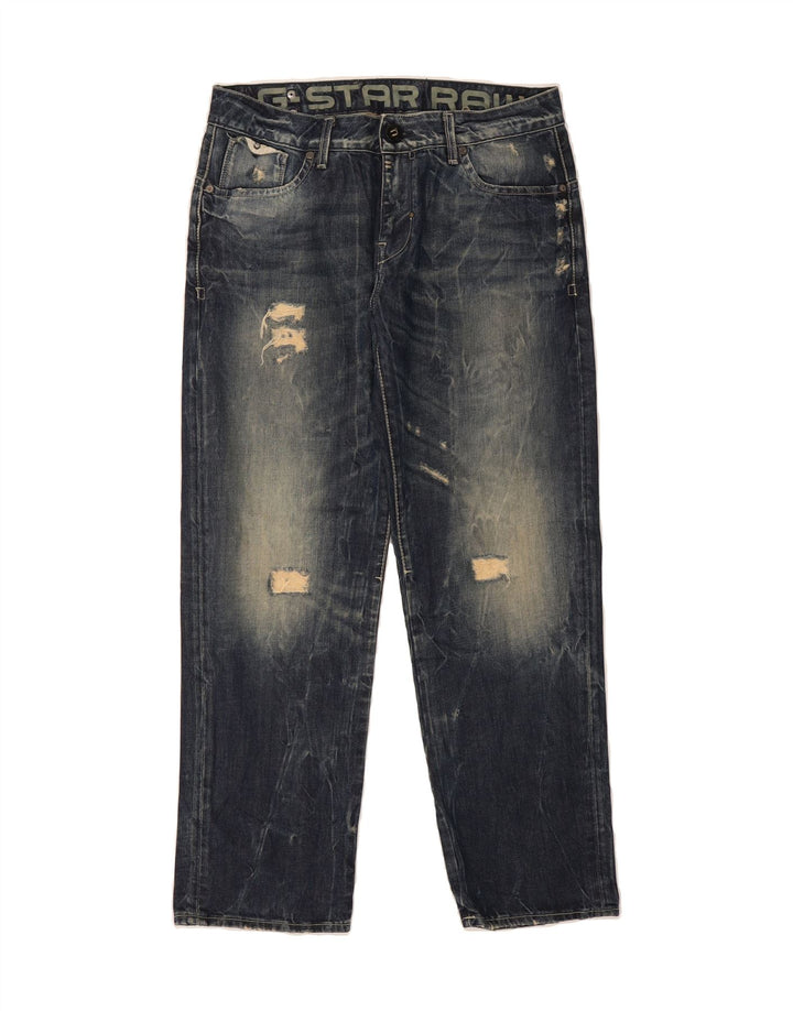 G-STAR Womens Distressed Straight Jeans W27 L26 Blue Vintage G-Star and Second-Hand G-Star from Messina Hembry 