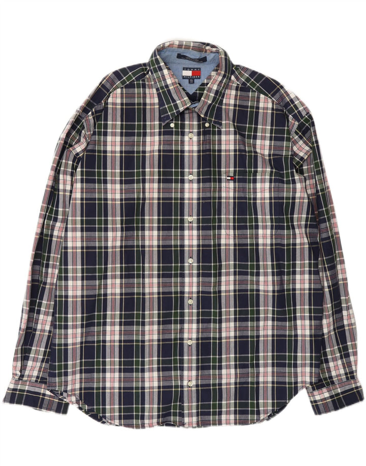TOMMY HILFIGER Camicia da uomo 2XL Cotone a quadri blu navy