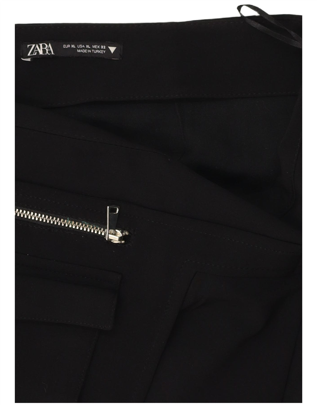 Minigonna a vita alta da donna ZARA XL W32 poliestere nero