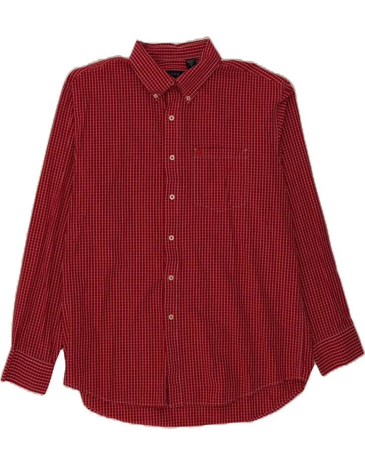 IZOD Mens Shirt XL Red Check Cotton Vintage Izod and Second-Hand Izod from Messina Hembry 