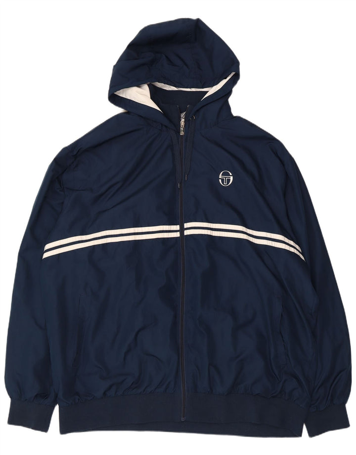 Giacca da uomo con cappuccio Sergio Tacchini 3XL poliestere blu navy