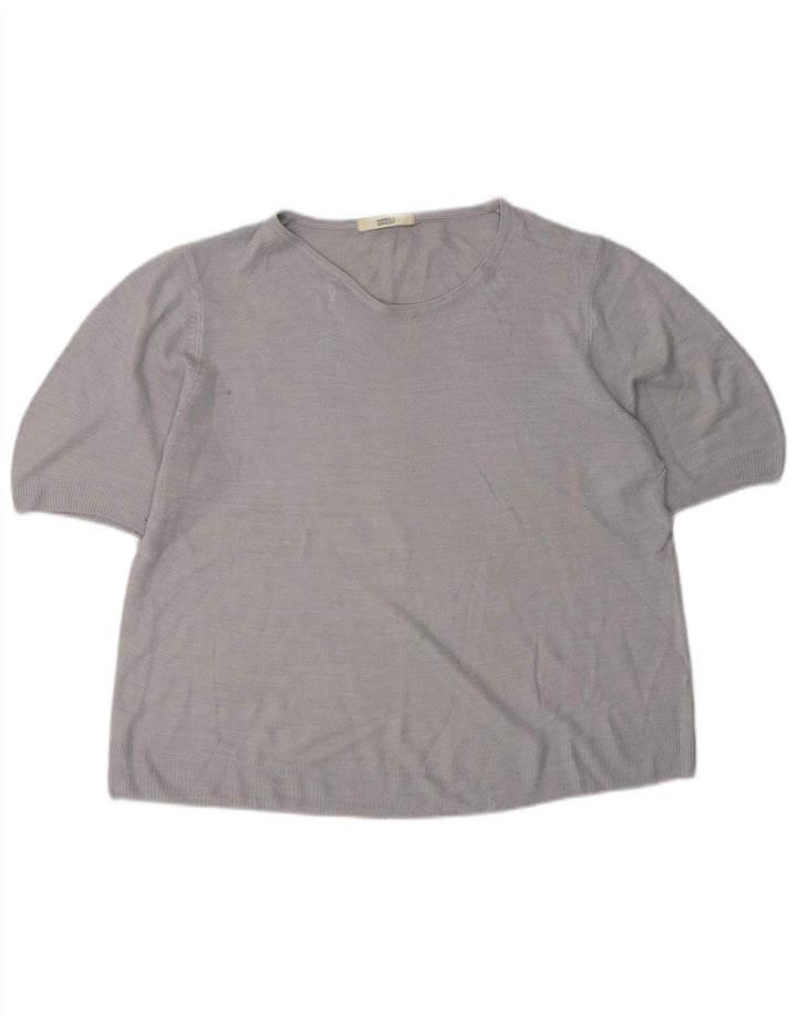 Maglione maglione con scollo a barca da donna Marks & Spencer UK 14 grande grigio