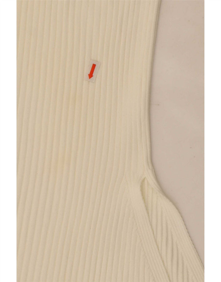 Gonna asimmetrica in maglia da donna Zara piccola W26 poliestere bianco sporco