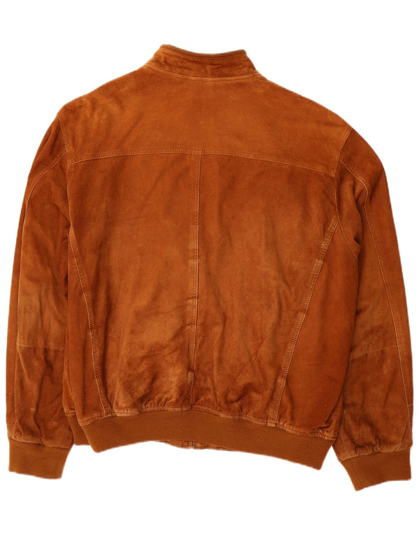 Giubbotto bomber da uomo in pelle scamosciata VINTAGE IT 54 2XL Pelle Beige