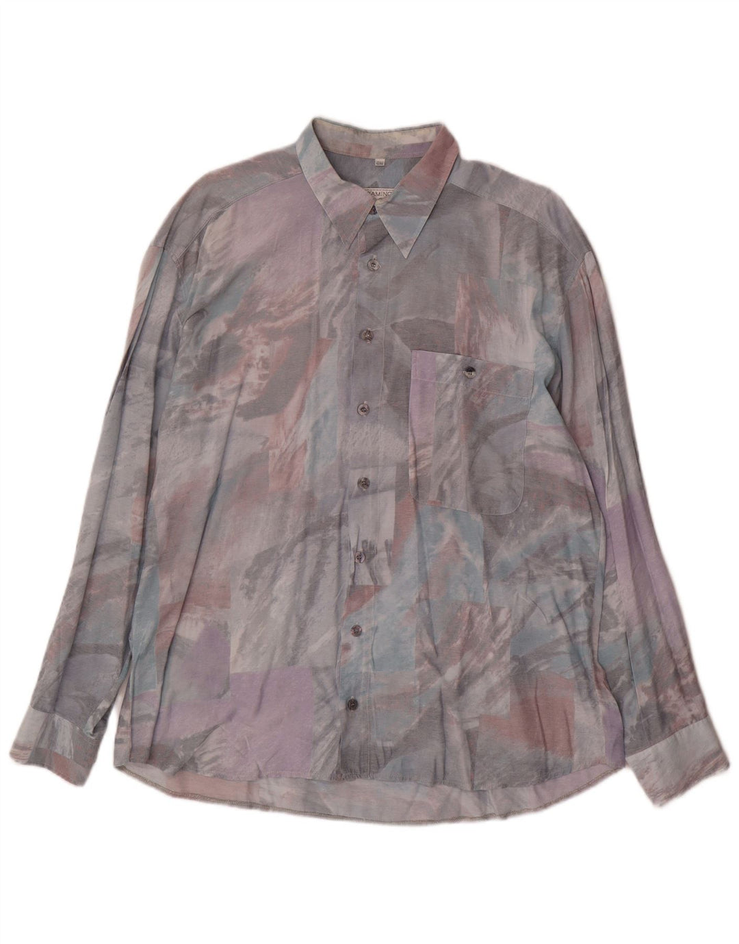 Camicia da uomo con motivo astratto Club D'Amingo taglia 43/44 XL multicolore