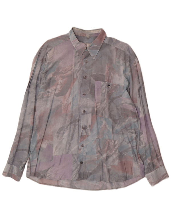 Camicia da uomo con motivo astratto Club D'Amingo taglia 43/44 XL multicolore